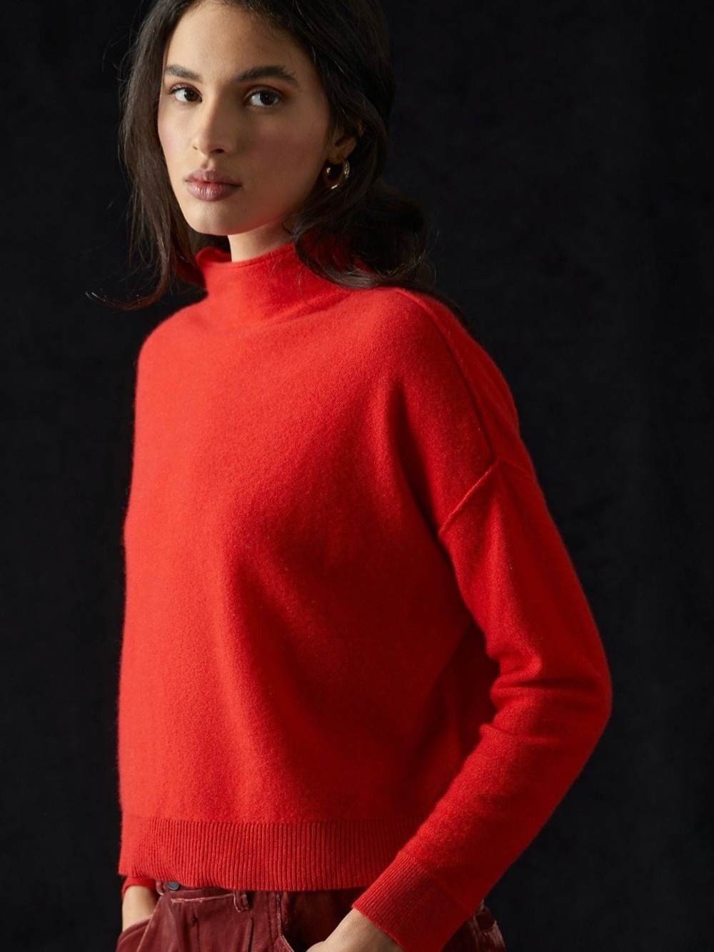Anthropologie Pilcro Alani Cashmere Mock Neck Sweater